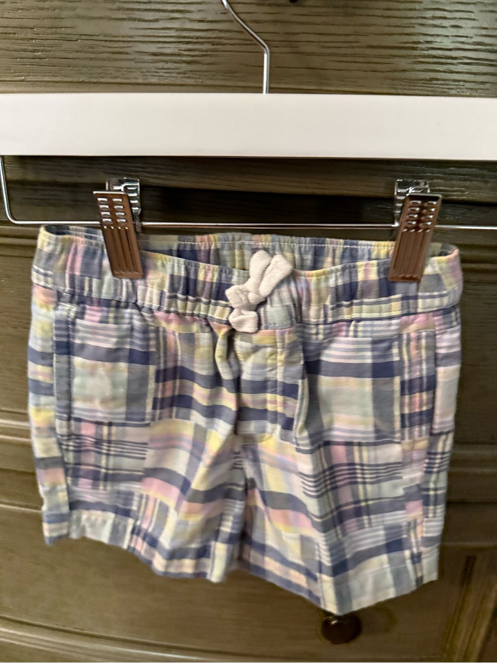 Janie and Jack Pastel Plaid Pull-On Shorts in Blue, Pink, Yellow